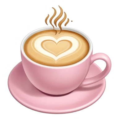 Coffee with a latte art heart in soft pink, beige and yellow pastel colors sticker