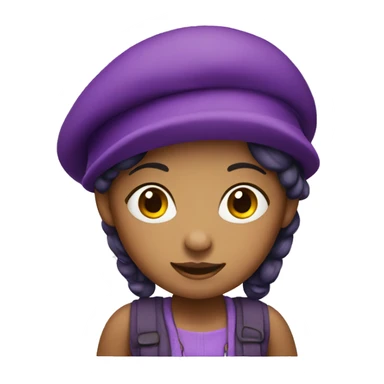  A girl with Brazilian coloring and a purple beret sticker