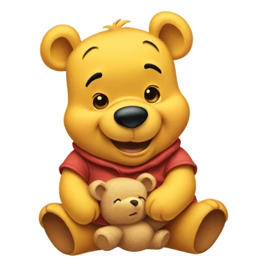 winnie the pooh holding his teddy bear sticker
