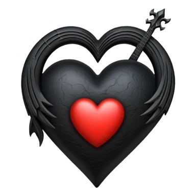 goth heart with a dark harp sticker