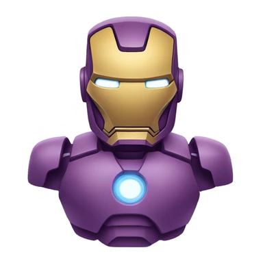 iron man with four stars. the stars are blue-purple. the starts all have 4 rounded corners. sticker