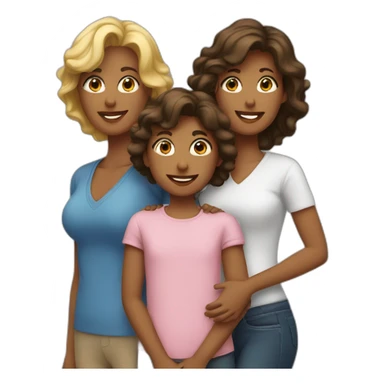 a mom and 3 children sticker
