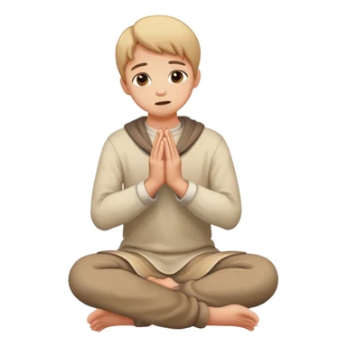 person kneeling and begging, hands clasped sticker