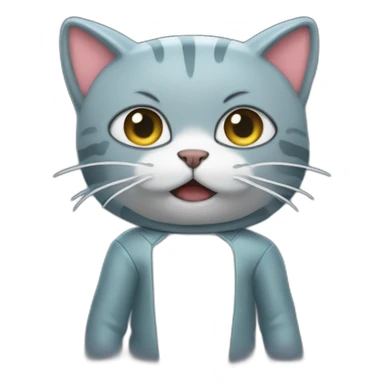 Cat with a shark suit sticker
