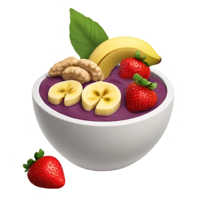 Strawberry açaí bowl with peanut butter and bananas on top  sticker