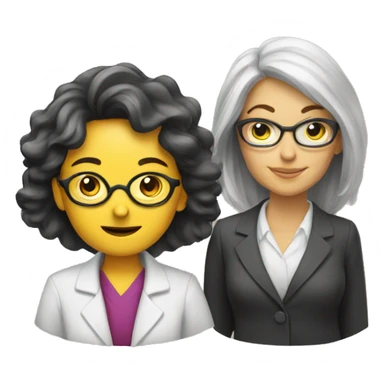 woman professor and girl wearing academia h sticker
