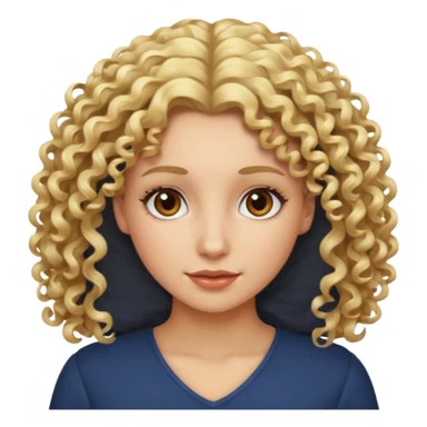 Femme frisée yeux marron blonde sticker