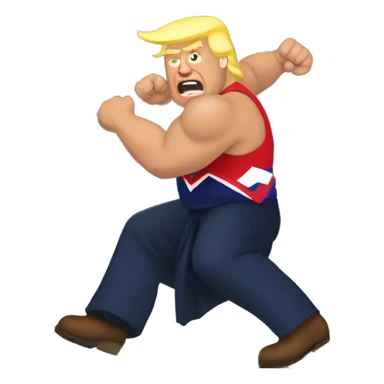 Trump wrestling a tornado sticker