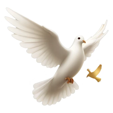 Flying white dove in golden light  sticker