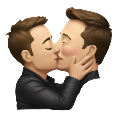Elon Musk kissing Elon musk sticker