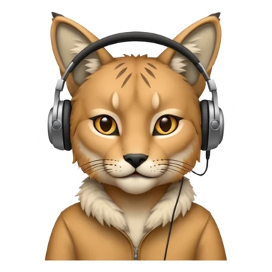 lynx with headphones listening to music sticker