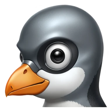 a linux penguen half face terminator sticker