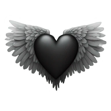 Black heart with wings sticker