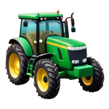 An icon showing close-up tractor in a colorful rural landscape, inspired by Farming Simulator 22. The design features vibrant fields, barns, and crops under a bright sky, with tractors working the land. The peaceful and immersive farming environment is highlighted with a transparent background sticker