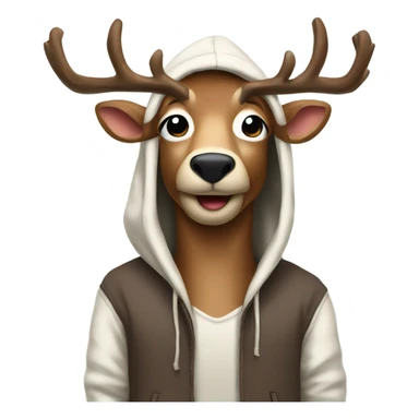 Raindeer in a hoodie sticker