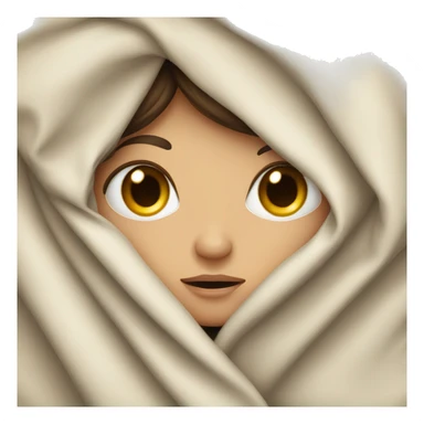 Brunette white girl hiding in blankets sticker