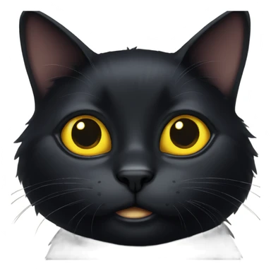 Cute black cat with big yellow eyes and big pupils sticker