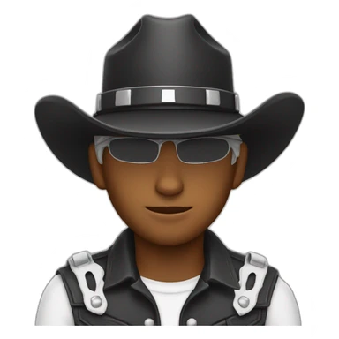 Gato branco chapeu preto de cowboy sticker