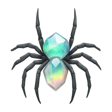 Opal crystal spider sticker