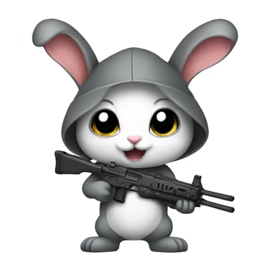 Cute bunny who hold a weapon  sticker