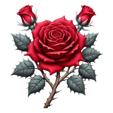 gothic rose with skulls and thorns  sticker