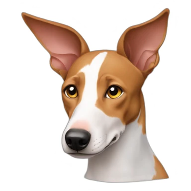 perro podenco con oreja derecha caida sticker