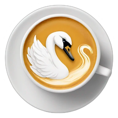 Flat white with latte art of a swan sticker