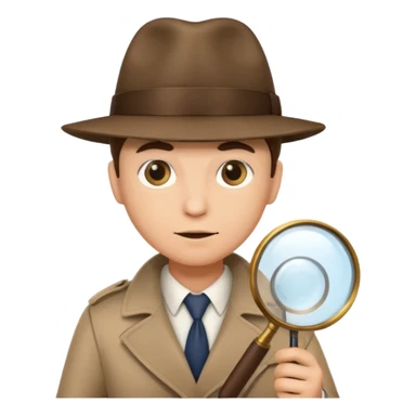 a detective film - detective in a hat with magnifying glass sticker