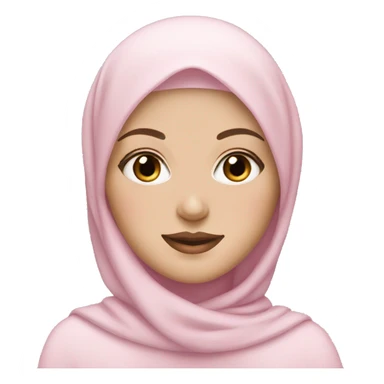 White girl with makeup on and light pink hijab  sticker