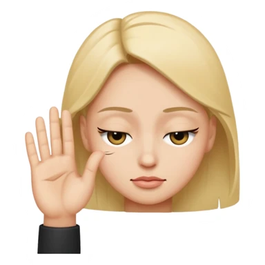 one eye close like giving a blink with hand pointed  sticker