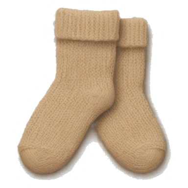 Pair of beige knitted socks sticker