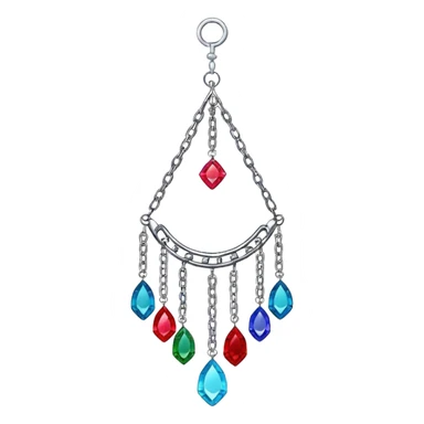 Hanging colorful chained suncatcher with crystal gemstones  sticker