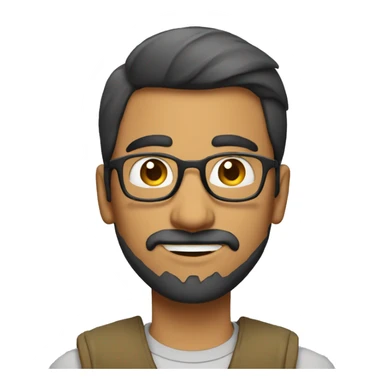 fair tall lanky nerdy indian dude with a sparse goatee sticker