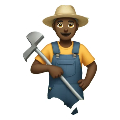 Black person working on a field sticker