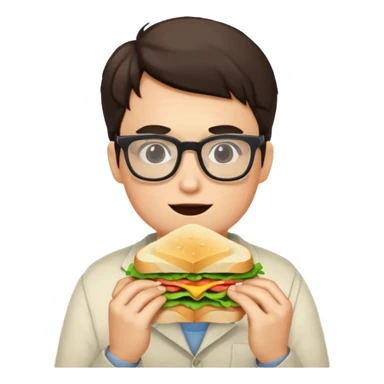 geek eating sandwicgh sticker