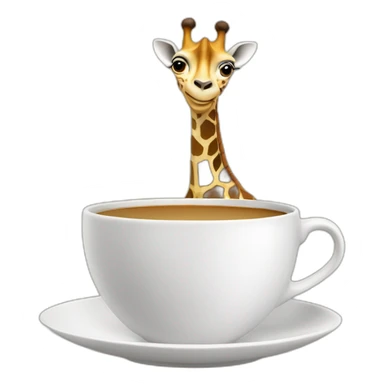 une girafe avec une tasse sticker