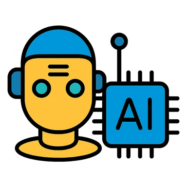 artificial intelligence, minimalistic, geometric shapes, cool tones, clean design sticker