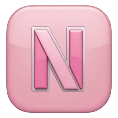 Netflix aesthetic "N" logo in pastel pink sticker