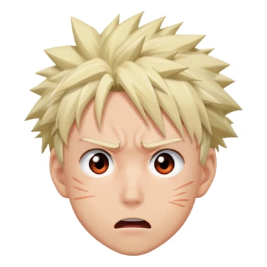 Katsuki Bakugo with a confused face sticker