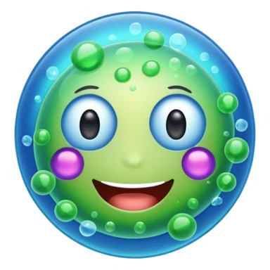 Happy bacteria emoji sticker