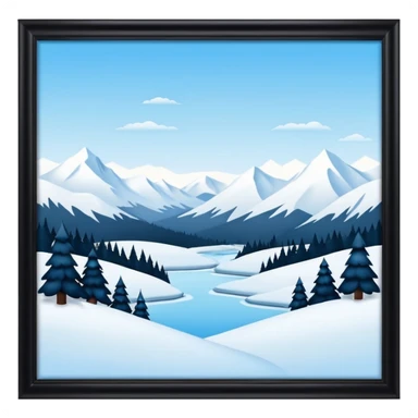 An Alaskan snowy winter back drop to be used in the style of "duck hunt" the bottom 30% needs to contain landscape and the top 70% needs to be blank space. More graphic detail in a 3D style. sticker