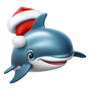 Delfin con gorro de navidad  sticker