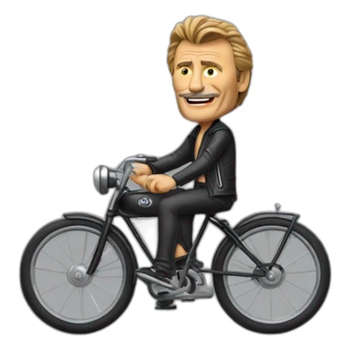 Johnny Hallyday on bicycle sticker