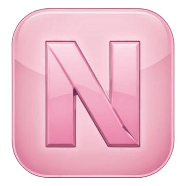 Netflix aesthetic "N" logo in pastel pink sticker
