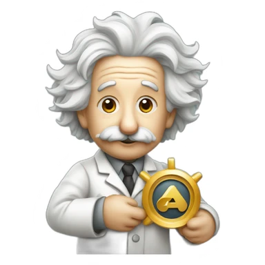 Albert einstein holding the sigma symbole sticker