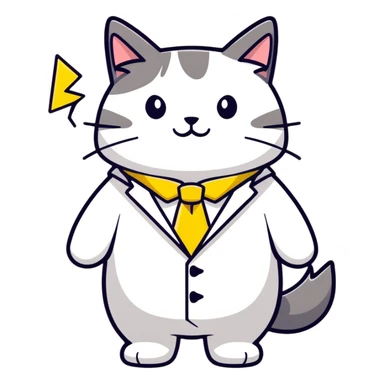 Tuxedo Norwegian forest cat dress up as pikachu sticker