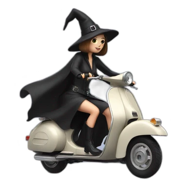 mod witch on vespa sticker