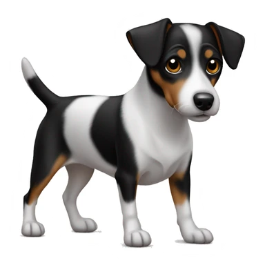 All Black dog Jack Russell Terrier full body sticker