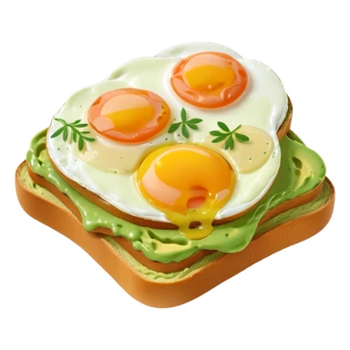 avocado toast with salmon and eggs, under green cream  sticker