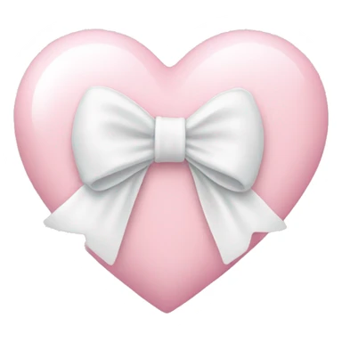 light pink heart with a white bow  sticker